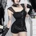 Subculture Camisole Top Lace Tie up Dark Style Waist Cinching Bandeau Top Women's Clothing XS26100 New Summer Style_ecoleips.com