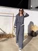 Bohemian Print Lounge Set – Women's Long Sleeve Shirt & High Waist Pants Outfit, Loose Fit Ethnic Two-Piece (Black/Grey/Blue, S-5XL)_ecoleips.com