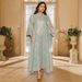 Verve Spring Summer New Tassel Leaf Embroidery Muslim Clothing Long Fashion Elegant Cover-up Dress Robe_ecoleips.com
