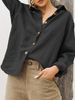 Verve 2025 Autumn Winter Fashion Turn-down Collar Long Sleeve Cotton Linen Loose Women's Shirt_ecoleips.com