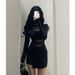 Sexy Hot Girl Slightly Transparent Black For Women Spring And Autumn New Mesh Patchwork Pure Desire Mature Bodycon Dress_ecoleips.com