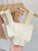 AOSSVIAO 2026 Summer Women Sexy Sleeveless Tops Fashion Short Square Collar Tank Tops 6 Colors Knitted_ecoleips.com