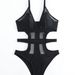 Aria Basics Trendy Sexy European And American Cross-border Bikini, Popular On , Black Mesh Patchwork Backless Swimsuit For_ecoleips.com