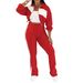 Women's Zip-Up Track Jacket & Jogger Pants Set - Stylish Color-Block Design, Breathable Polyester Blend, Casual & Workout Outfit_ecoleips.com