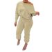 Women's Clothing Sexy Solid Color Casual Basic Sweater Two-Piece Set Can Be Worn On The Shoulder_ecoleips.com