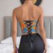 European And American Style Foreign Trade Oil Painting Colorful Fishbone Slim Vest Bra Tie Up Bra French Retro Jacquard Bandeau Women's_ecoleips.com