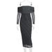 Autumn Long Sleeve Dress Women Sexy Slim Fit Off Shoulder Mesh Polka Dot Patchwork Dress For Ladies_ecoleips.com
