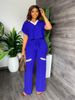 K Solid Color Casual Short Sleeved T-shirt Sports Suit Straight Leg Pants Two-piece Set_ecoleips.com