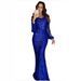 Women's Clothing Long Skirt Evening Dress Long Sleeved Tassel Dinner Dress_ecoleips.com