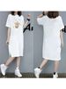 Lazy Short-sleeved T-shirt For Summer Casual Knee Long Skirt Large Size Women's Clothing_ecoleips.com