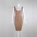 Foreign Trade European And American Style Sleeveless Bandage Base V-neck For Women Slim Fit Mid-length Bodycon Dress_ecoleips.com