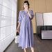 Summer New Korean Fashion V-neck Short Sleeve Maternity Dress_ecoleips.com