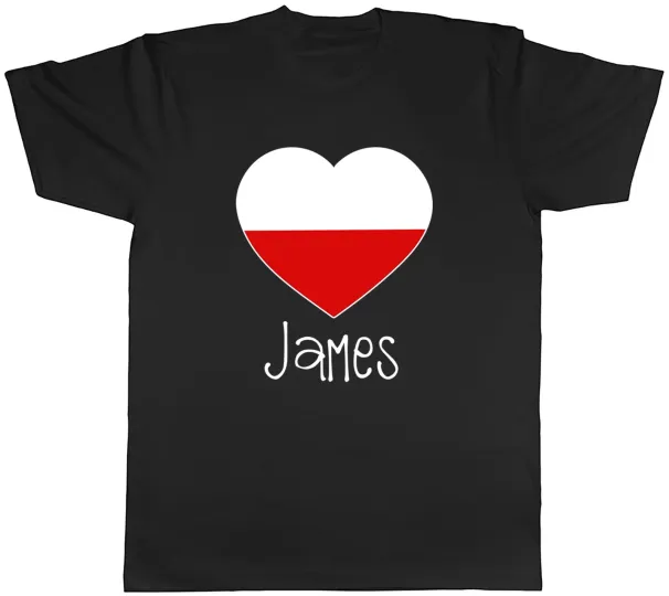 Women's T-Shirts Personalised Love Poland Football Fan Supporter Mens T-Shirt Tee Gift Top_ecoleips.com