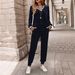 Women's Solid Color Two-Piece Set Casual Top And Pants Outfit for Everyday Wear Minimalist Comfort Maximum Style_ecoleips.com