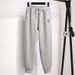 Women's Clothing Grey Plus Velvet Sports Pants For Women Autumn And Winter Loose Leggings High Waist Slim All Match Trendy Small Casual Sweatpants_ecoleips.com