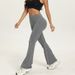 Women's Clothing Women's High-Waisted Flared Pants Solid Color Seamless Ribbed Knit Yoga Trousers Slimming Versatile_ecoleips.com