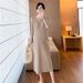 Autumn Winter New Korean Fashion Sweater Knitted Maternity Dress_ecoleips.com