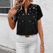 2026 Spring/Summer European And American Foreign Trade Half-Open Collar Short-Sleeve Shoulder Pleated_ecoleips.com