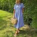 Aria Basics Aria Basics European And American Cross-Border Loose Plus Size Striped Short Sleeve Shirt For Women Summer New Casual Cotton Linen_ecoleips.com