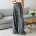 Women's High-End Belted Straight Leg Trousers Solid Color Casual Wide Leg Long Trousers_ecoleips.com