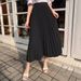 Women's Clothing Temperament Simple Pleated Skirt New Summer Style High Waist Slim A Line Skirt Long Versatile Slim Skirt_ecoleips.com