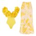 Women's 3D Floral One Piece Swimsuit European American Style Casual Swimwear For Beach Vacation_ecoleips.com