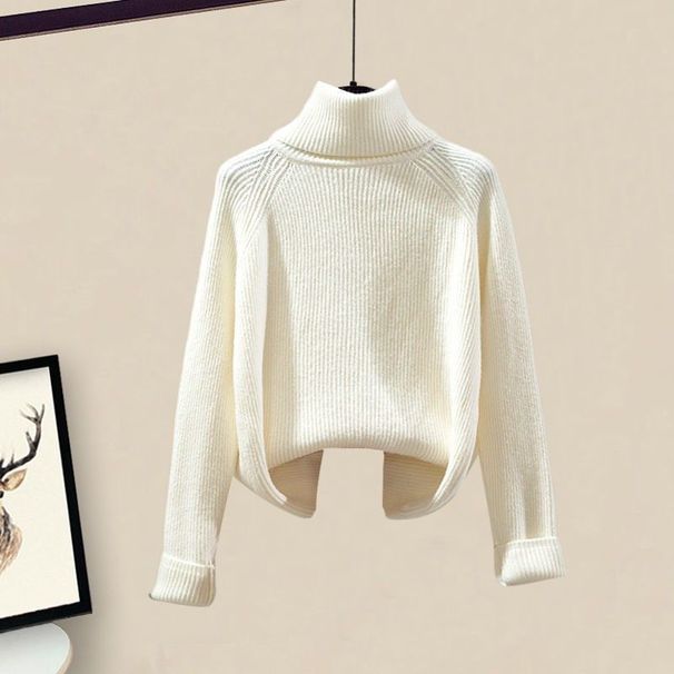 Women's Clothing Knitted Sweater & Jeans Two-Piece Set Plus Size Autumn Knitted Sweater & Ripped Jeans Two-Piece Set – Soft Style Slimming Outfit_ecoleips.com