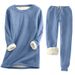 K New Women's Medium To Long Thickened Large Size Velvet Bottom Shirt, Slim Fit Warm Set_ecoleips.com