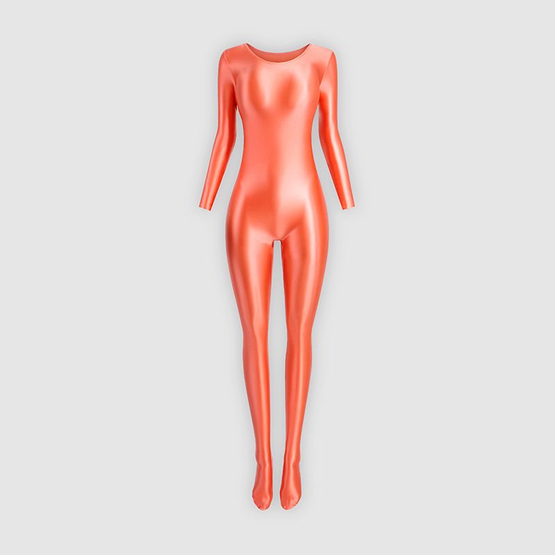 Women's Clothing Rhythmic Gymnastics Clothing Yoga Elastic Glossy Tights Body Shaping Bodybuilding Sports All Inclusive Jumpsuit Women's Long Sleeved_ecoleips.com