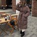 "Tailored Wool-Blend Trench Coat – Slim-Fit Longline Overcoat With Bio-Down Filling, Winter Warmth In Dark Brown & Ivory"_ecoleips.com