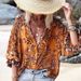 Women's Clothing Spring And Summer Ruffled Long Sleeve New Printed Loose Fashion Single Breasted Top_ecoleips.com