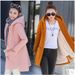 Women's Hooded Cape Sweatshirt – Thick Fleece-Lined Oversized Long Sleeve Cardigan In Yellow/Green/Pink/Burgundy_ecoleips.com