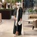 Modest Muslim Fashion Shiny Satin Silk Dress With Bubble Beads Solid Color Two-Piece Set_ecoleips.com