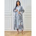 Muslim Abaya Robe Floral Casual Dress Cardigan Two-Piece Set Women's Clothing_ecoleips.com