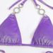 Verve 2025 New Women's Swimsuit Two-Piece Sexy Tie Solid Color Crystal Bikini Creative Accessories Swimwear_ecoleips.com