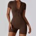 Women's Clothing Summer Zipper Short Sleeved Yoga Jumpsuit For Women Dance Fitness Tight Nylon Sports Jumpsuit_ecoleips.com