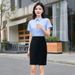 Women's Slim Fit Black Blazer Pencil Skirt - Professional High Waist Office Work Skirt With Zipper, Stretchy & Wrinkle-Free_ecoleips.com