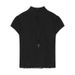 2025 New Hot Girl Black Mesh Long Sleeve T-Shirt Top Women Summer Half Skirt Two-Piece Set_ecoleips.com