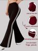 Women's Flared Yoga Pants – High-Waisted Wide-Leg Lounge Pants For Running, Gym & Casual Wear, Stretchy Polyester With Soft Drape_ecoleips.com
