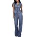 Women's Clothing High End Pure Color Temperament Sleeveless V Neck Top Casual Straight Pants Suit_ecoleips.com