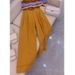 Women's Clothing Popular Two Piece Pants Thin Breathable Striped Knitted Short Sleeved Top High Waist Slim Wide Leg Nine Point Pants_ecoleips.com