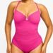 Aria Basics 2025 European And American Solid Color Tummy-Covering Fashion Slimming Plus Size One-Piece Women's Swimsuit 25011_ecoleips.com