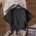 Women's Oversized Brushed Milk Silk Tee Soft Feel round Neck Short Sleeve Top Versatile Street Style Foundation_ecoleips.com