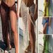 Women's Clothing New Women's Clothing Sun Protection Hollow Solid Color One Piece Strap Sexy Half Length Skirt Yarn Beach Wrap Skirt_ecoleips.com