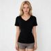 Black American-style Sexy Short-sleeve T-shirt For Women, 2026 New Spring And Autumn Collection, Women's V-neck, Regular_ecoleips.com