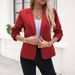 Women's Tailored Blazer With Button Front & Waist Belt – Mid-Length 3/4 Sleeve Business Casual Jacket (S-Xxl, Black/White/Navy/Blue/Green/Red)_ecoleips.com