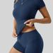 Women's Clothing Tight Top Peach Hip Shorts Pocket Set 2 Piece Set_ecoleips.com