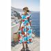 Women's Flowy Short Sleeve Midi Dress With All-Over 3d Print, Round Neck A-Line Casual Summer Dress For Vacation_ecoleips.com