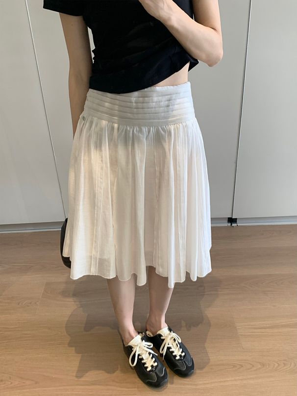 Heavy Industry Folded Skirt Summer 2026 Tucker Measurement Acetate Linen A-shaped Skirt Short Skirt Women_ecoleips.com