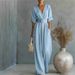 Women's Clothing Elegant Belted V Neck Women's Jumpsuit For Spring Summer_ecoleips.com